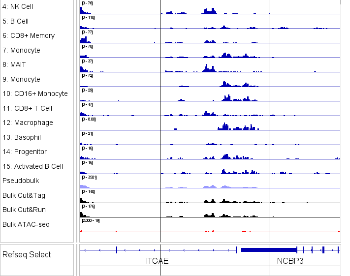 PIPseq regulatory tracks